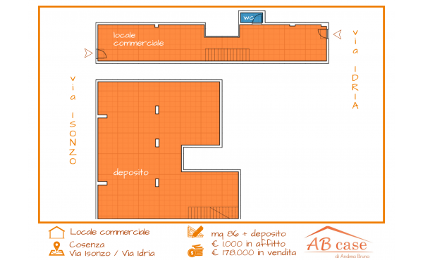 scheda planimetria locale commerciale Cosenza via Isonzo